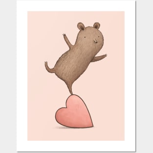 Bear on Heart Posters and Art